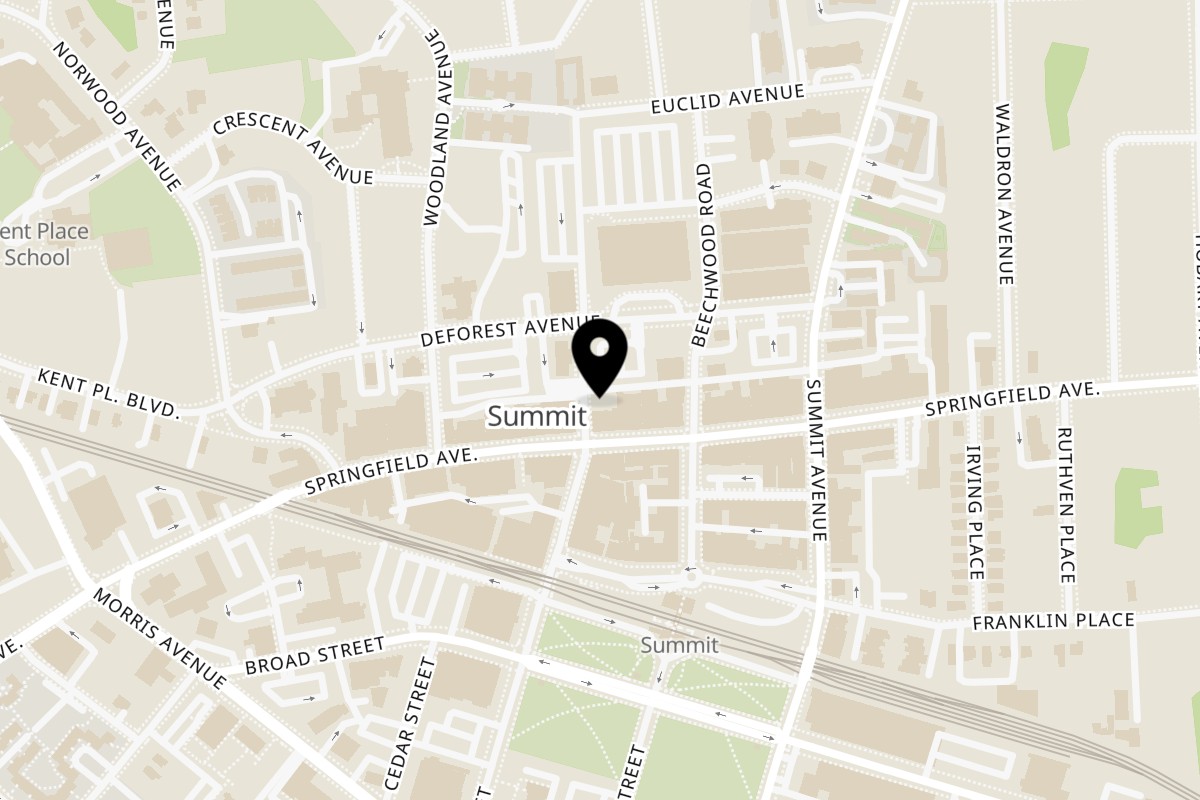 Map showing the location of Bar Bacoa on 10 Maple Street in Summit